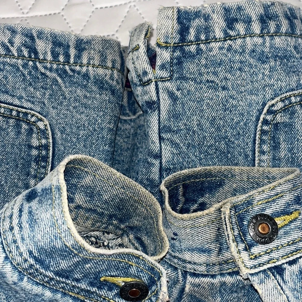 Vintage Bugle Boy Denim Barn Jacket Fleece Lined Corduroy Collar Size M